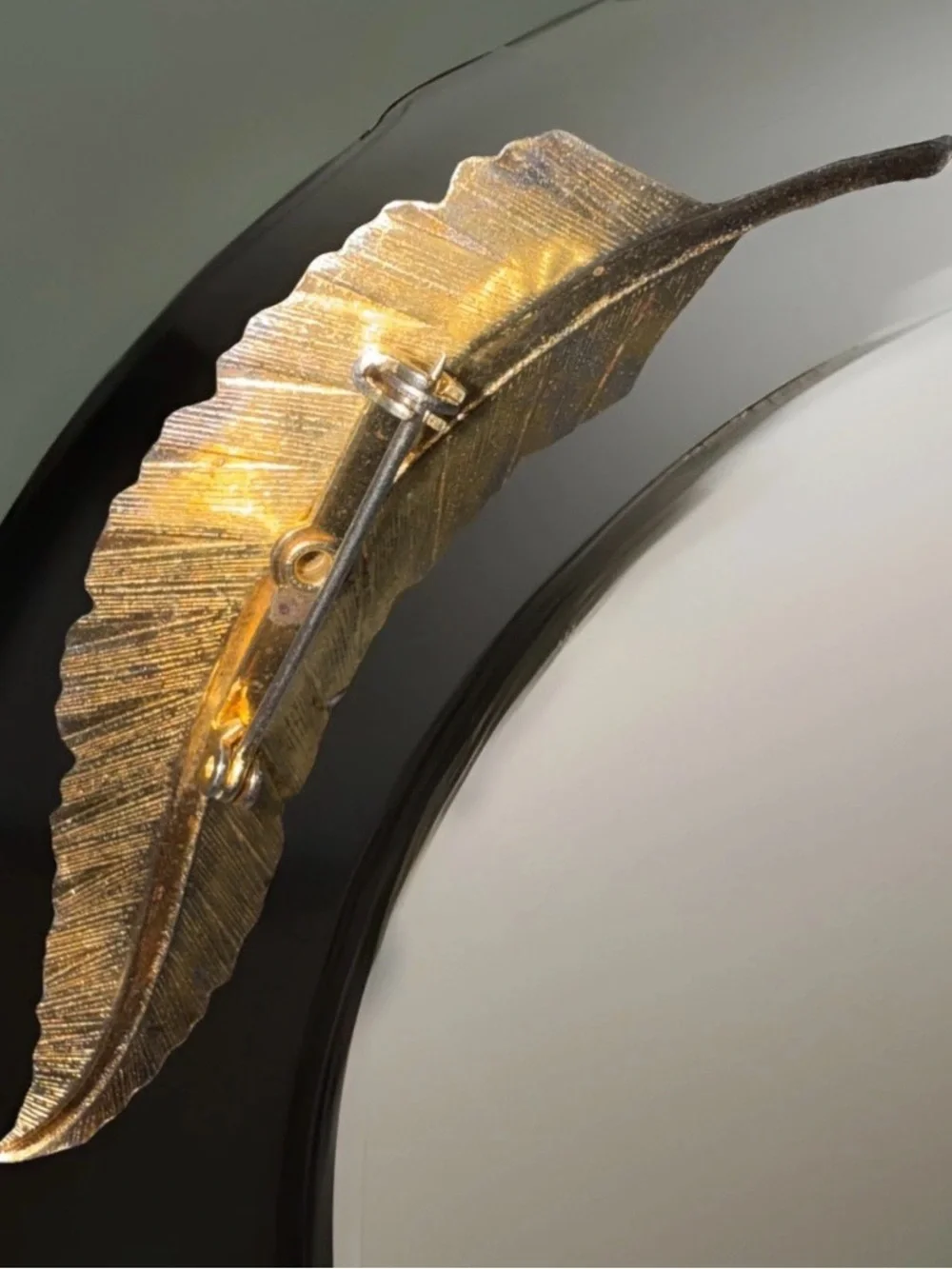 Vintage Gold Feather Pin Brooch